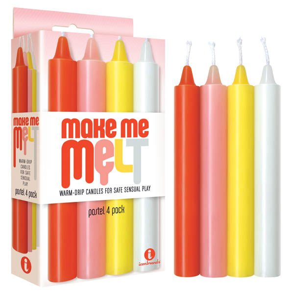 Make Me Melt Drip Candles - Pastel - Pastel Drip Candles - 4 Pack - Pleasure Den