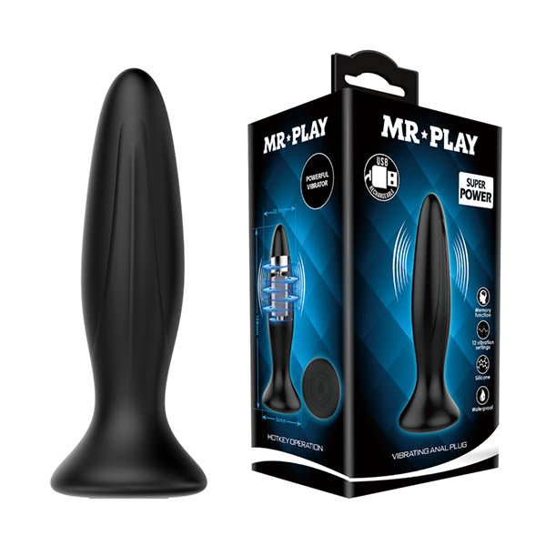 MR PLAY Vibrating Anal Plug - 12.8 cm USB Rechargeable Vibrating Butt Plug - Pleasure Den