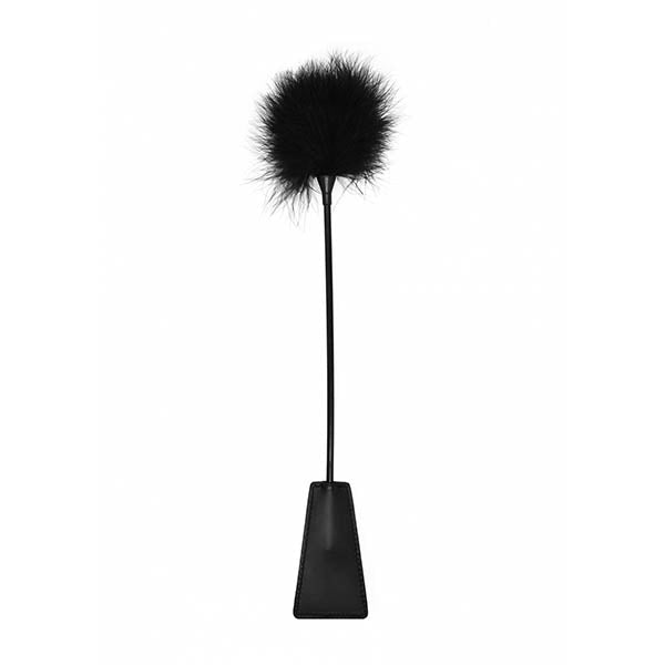 Ouch! Crop With Feather - Black Whip - Pleasure Den