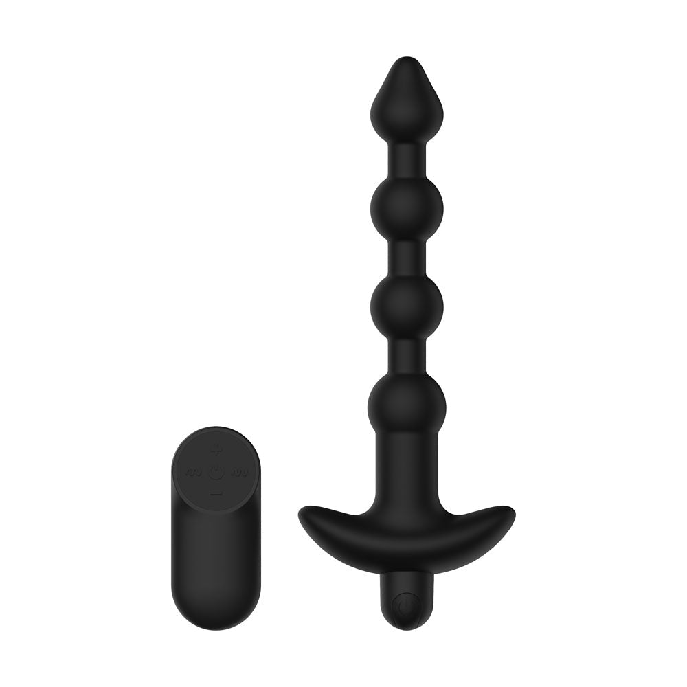 Passion Play Vibrating Anal Beads with Remote - USB Rechargeable Vibrating Anal Beads with Wireless Remote - Pleasure Den