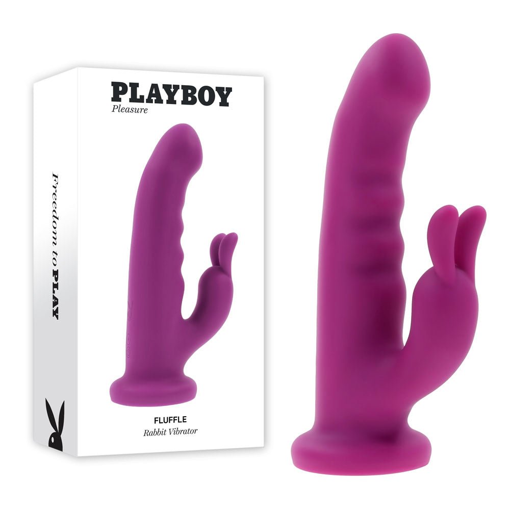 Playboy Pleasure FLUFFLE - 19.7 cm USB Rechargeable Rabbit Vibrator - Pleasure Den