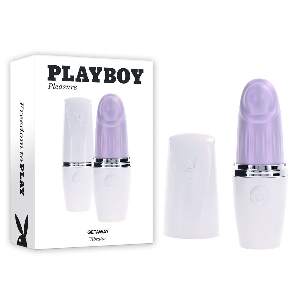 Playboy Pleasure GETAWAY - White/ 14.2 cm USB Rechargeable Tapping Stimulator - Pleasure Den