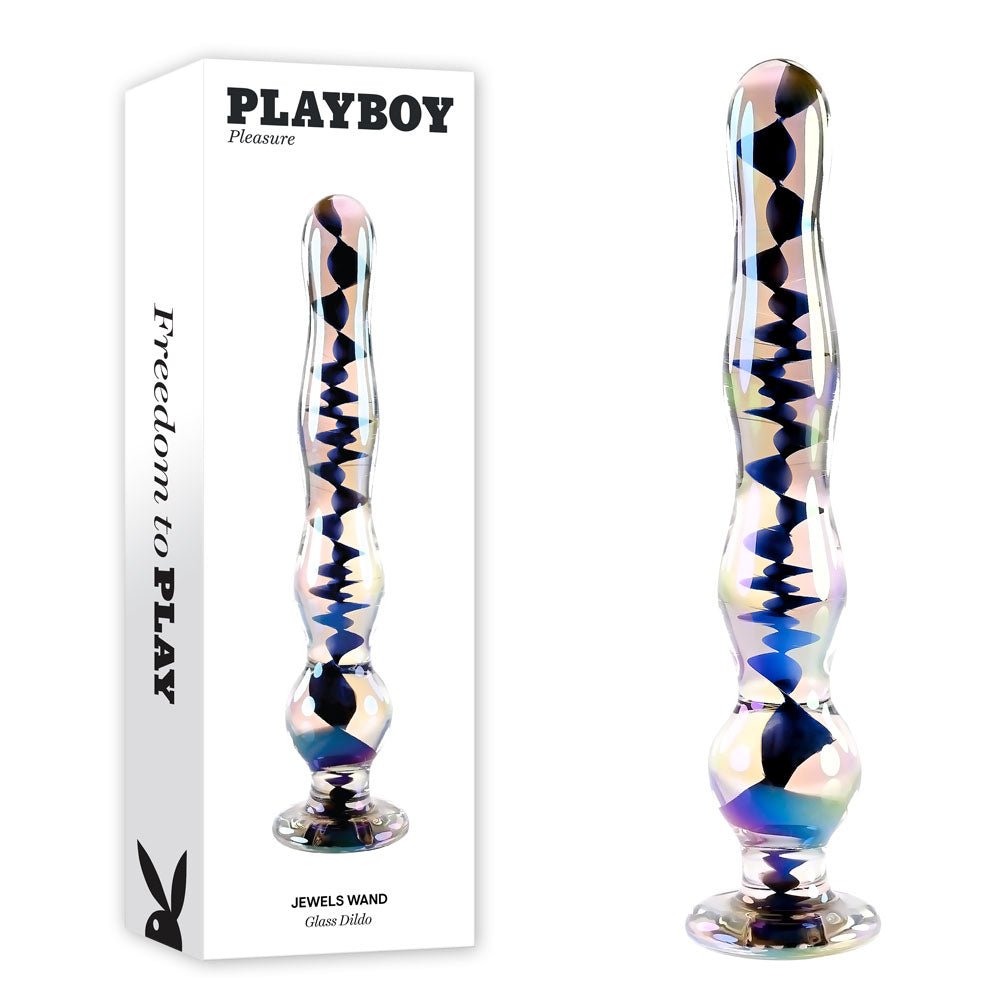 Playboy Pleasure JEWELS WAND - Glass 20.3 cm Dildo - Pleasure Den