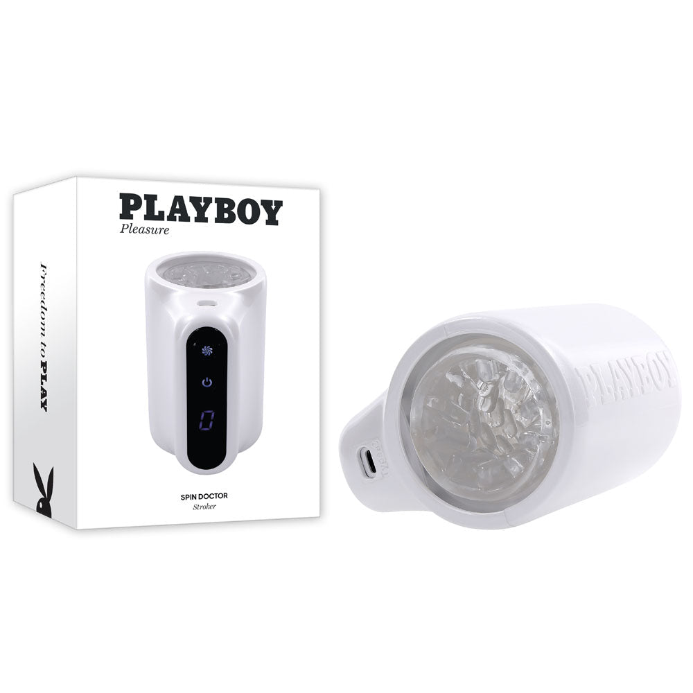 Playboy Pleasure SPIN DOCTOR - USB Rechargeable Vibrating & Spinning Stroker - Pleasure Den