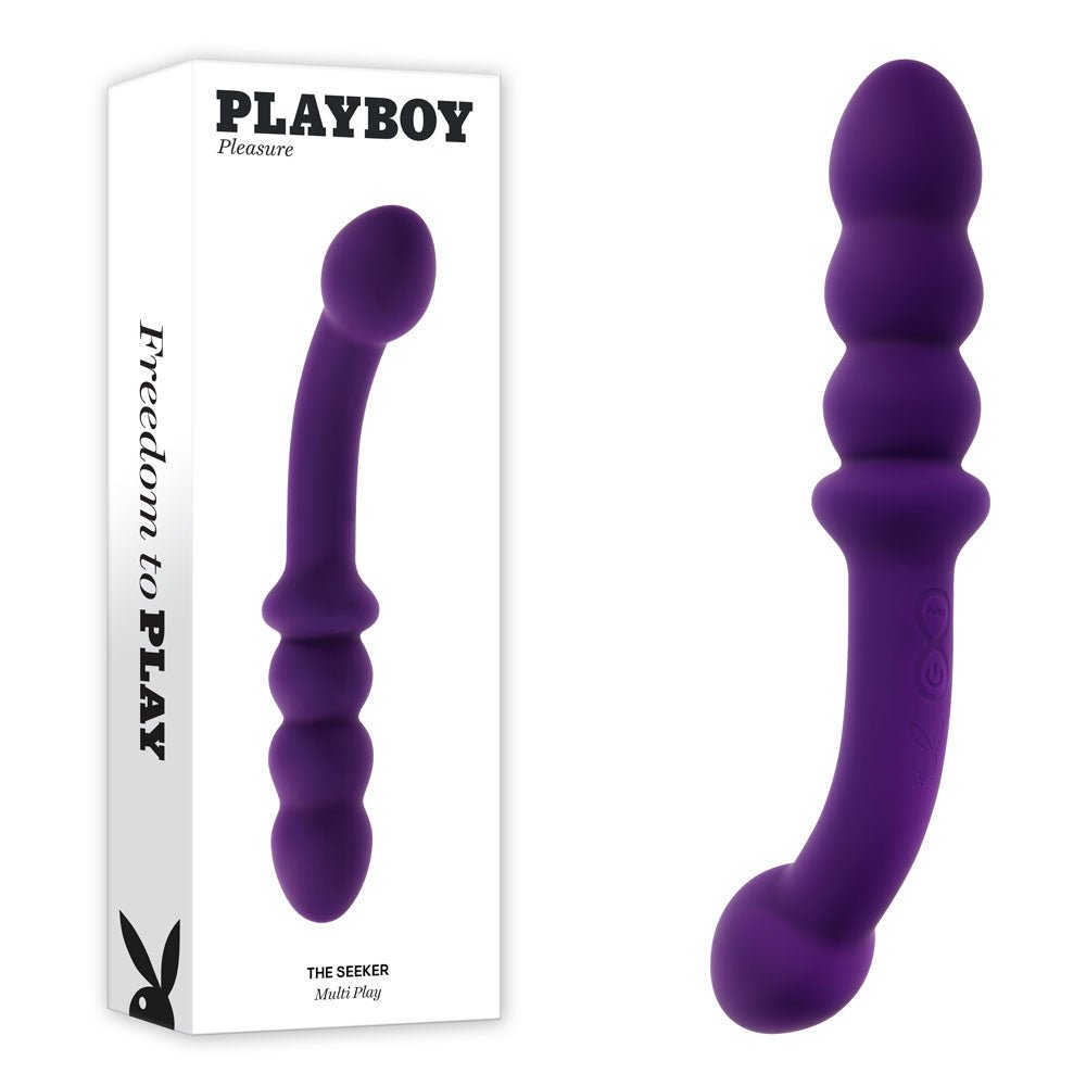 Playboy Pleasure THE SEEKER - 20.3 cm USB Rechargeable Double Ended Vibrator - Pleasure Den
