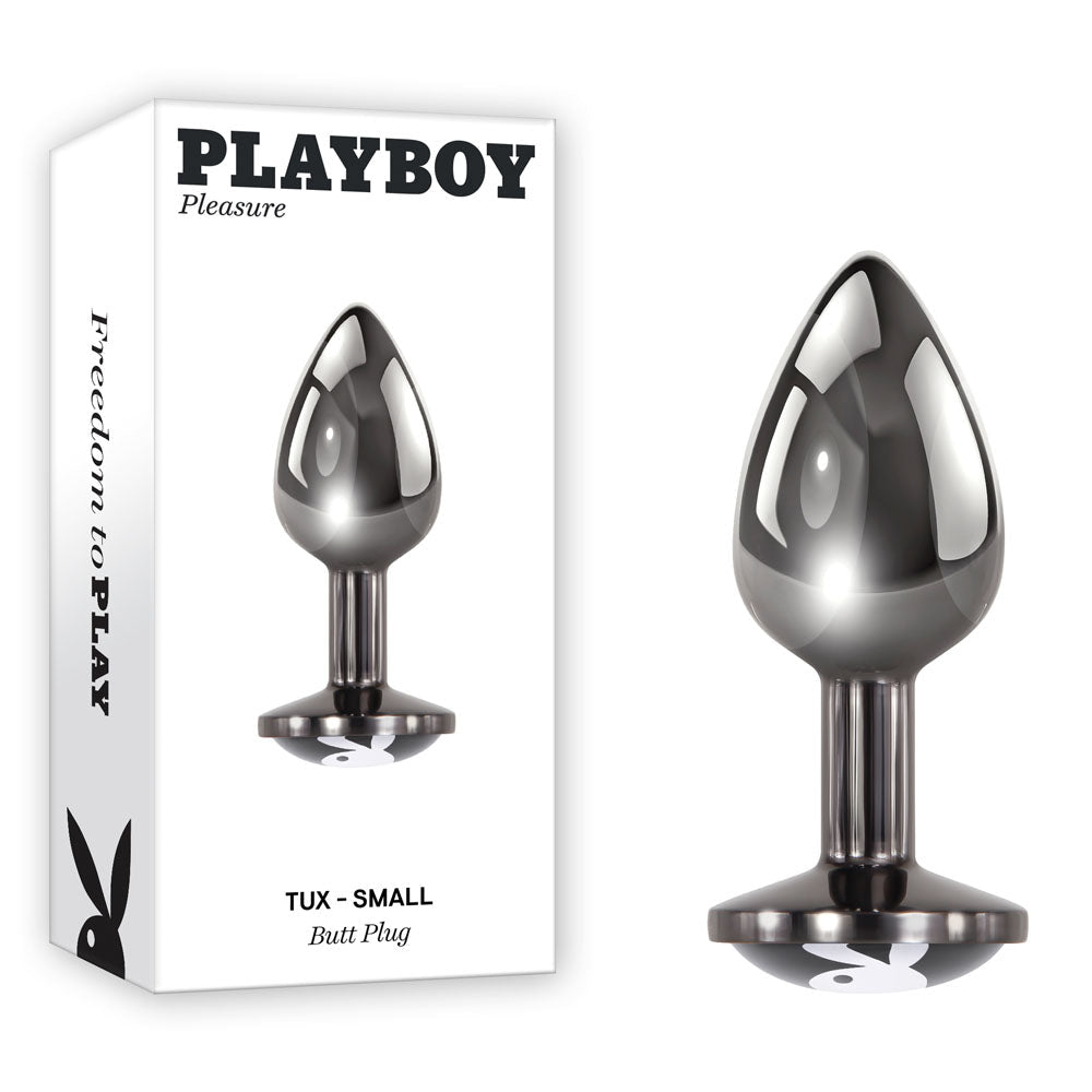 Playboy Pleasure TUX - Small - Metal 7.4 cm Small Butt Plug - Pleasure Den