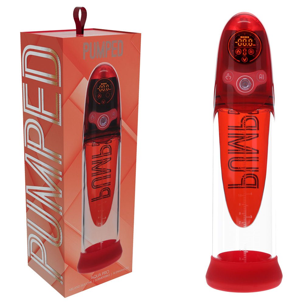 PUMPED Aqua-Pro Auto Pump - /Clear USB Rechargeable AI-Enabled Submersible Auto Penis Pump - Pleasure Den