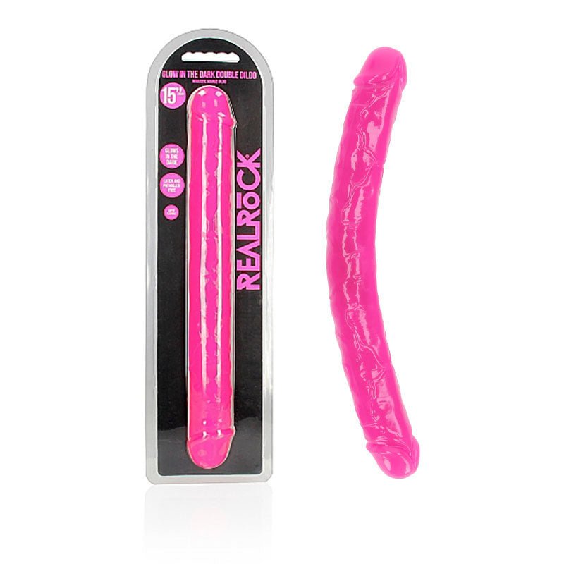 REALROCK 38 cm Double Dong Glow - 38 cm (15'') Double Dong - Pleasure Den