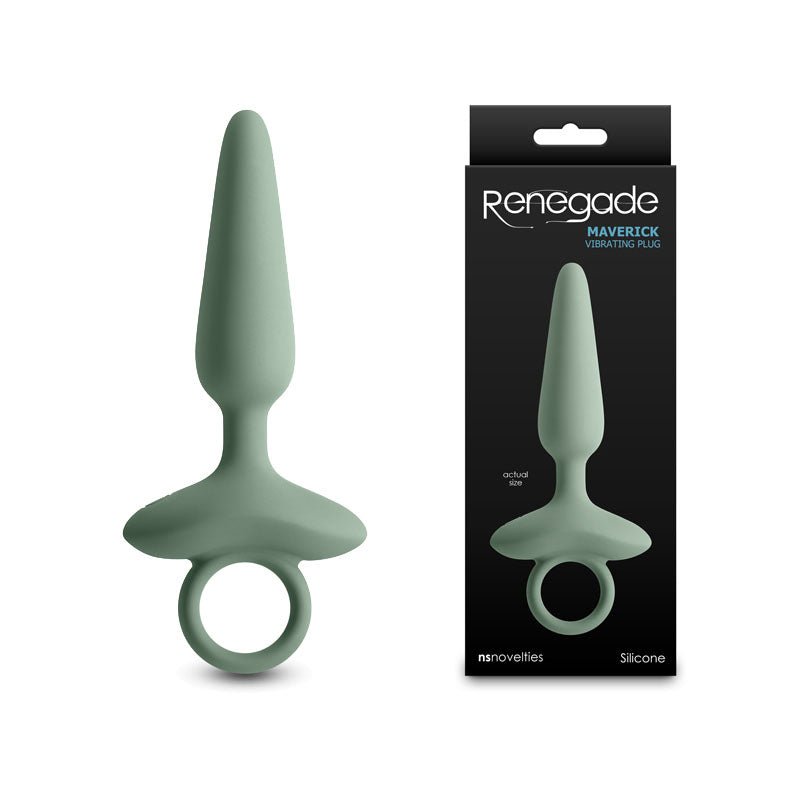 Renegade Maverick - Sage - 15 cm USB Rechargeable Vibrating Butt Plug - Pleasure Den