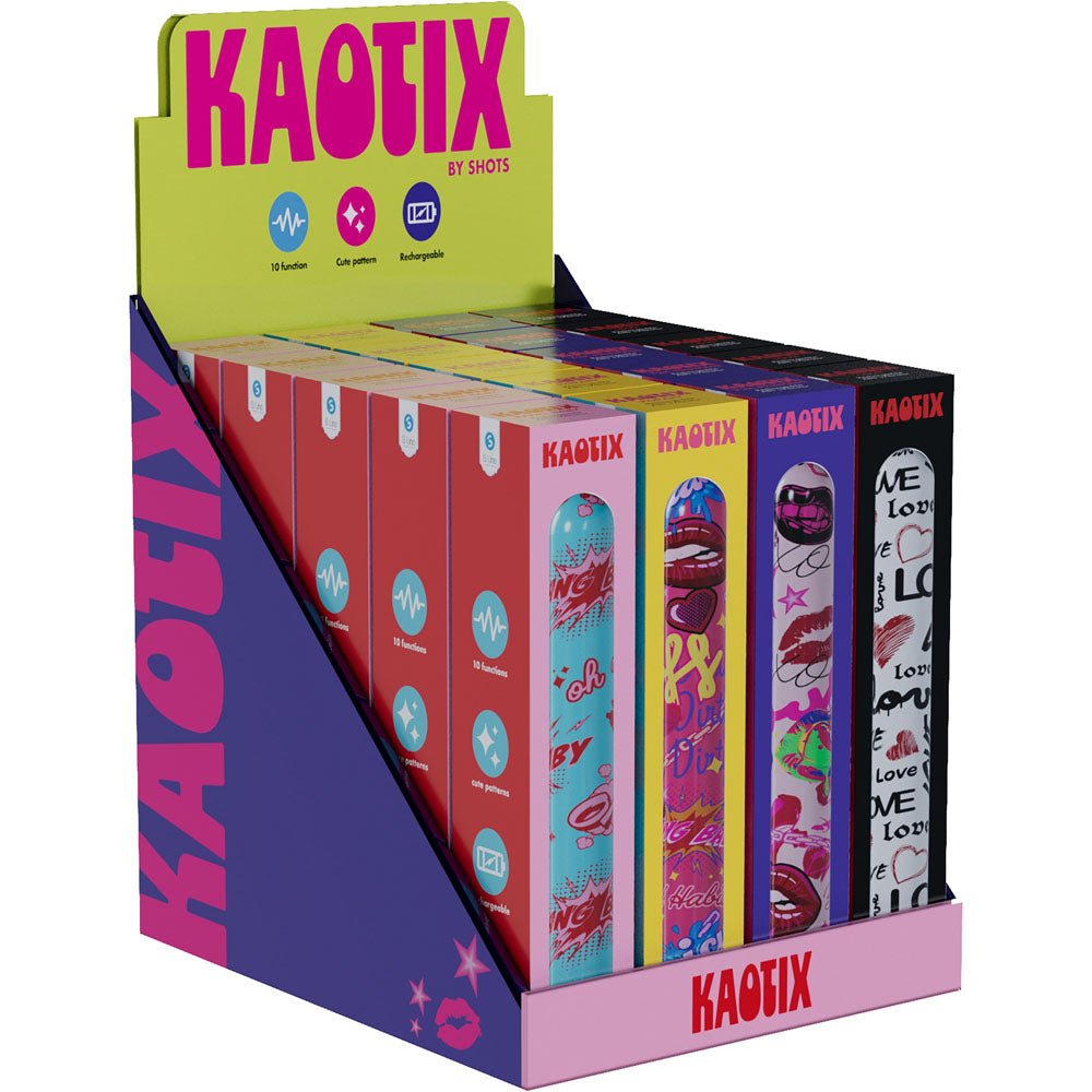 S-LINE Kaotix Display Box - USB Rechargeable Vibrators - Counter Display of 4 x 5 each - Pleasure Den