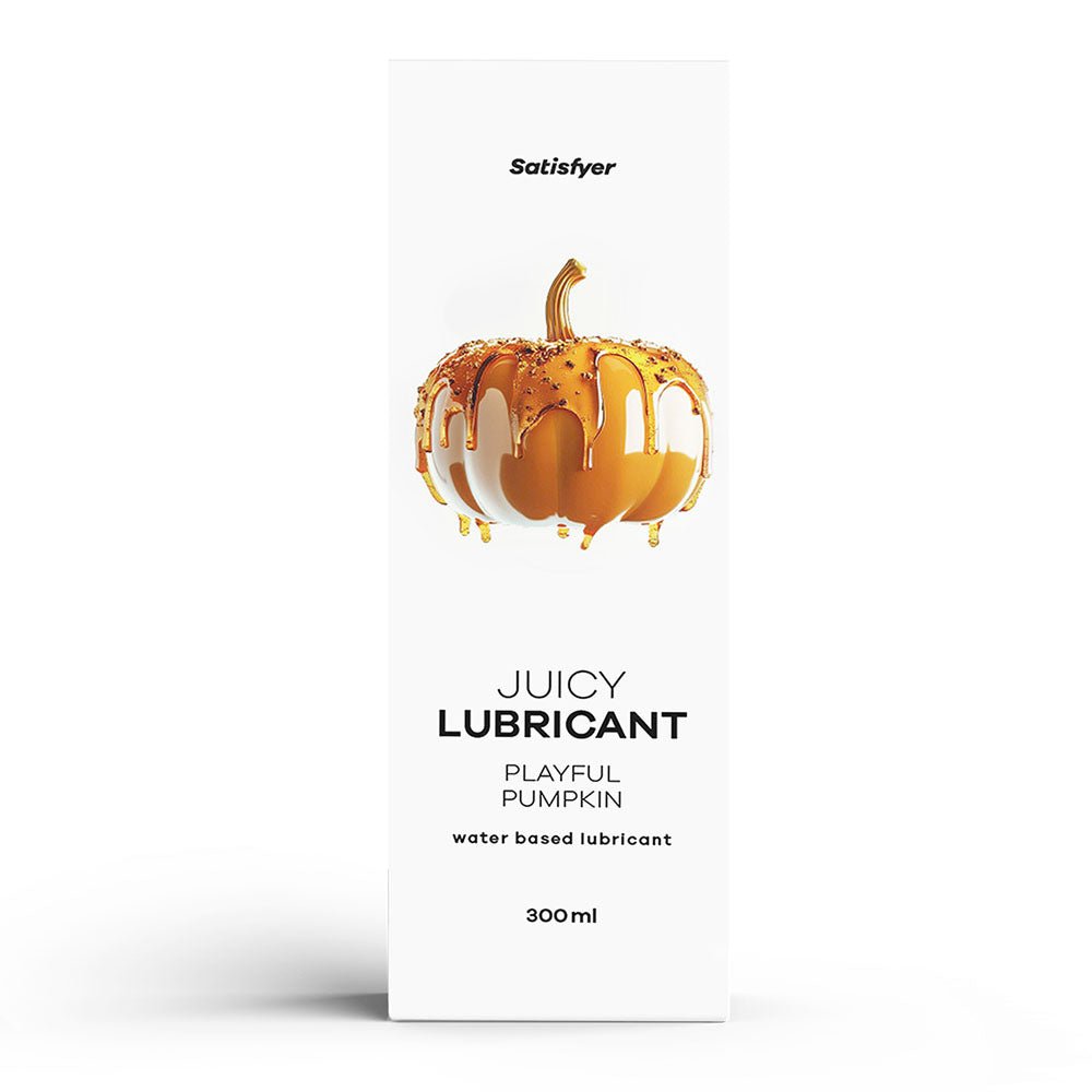 Satisfyer Juicy Lubricant 300 ml Playful Pumpkin - Pumpkin Spice Scented Water Based Lubricant - 300 ml Bottle - Pleasure Den