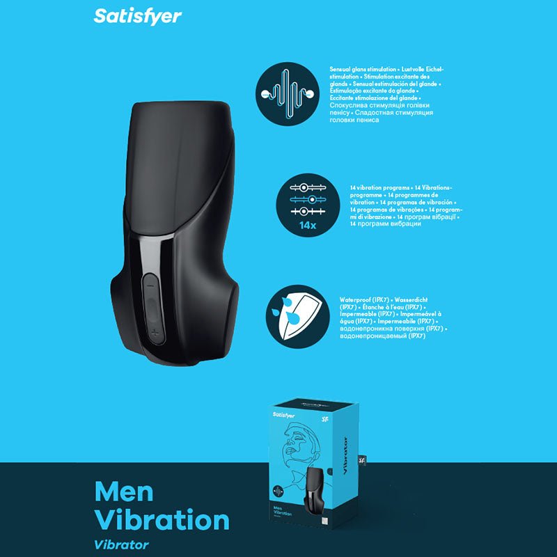Satisfyer Men Vibration - USB Rechargeable Masturbator - Pleasure Den