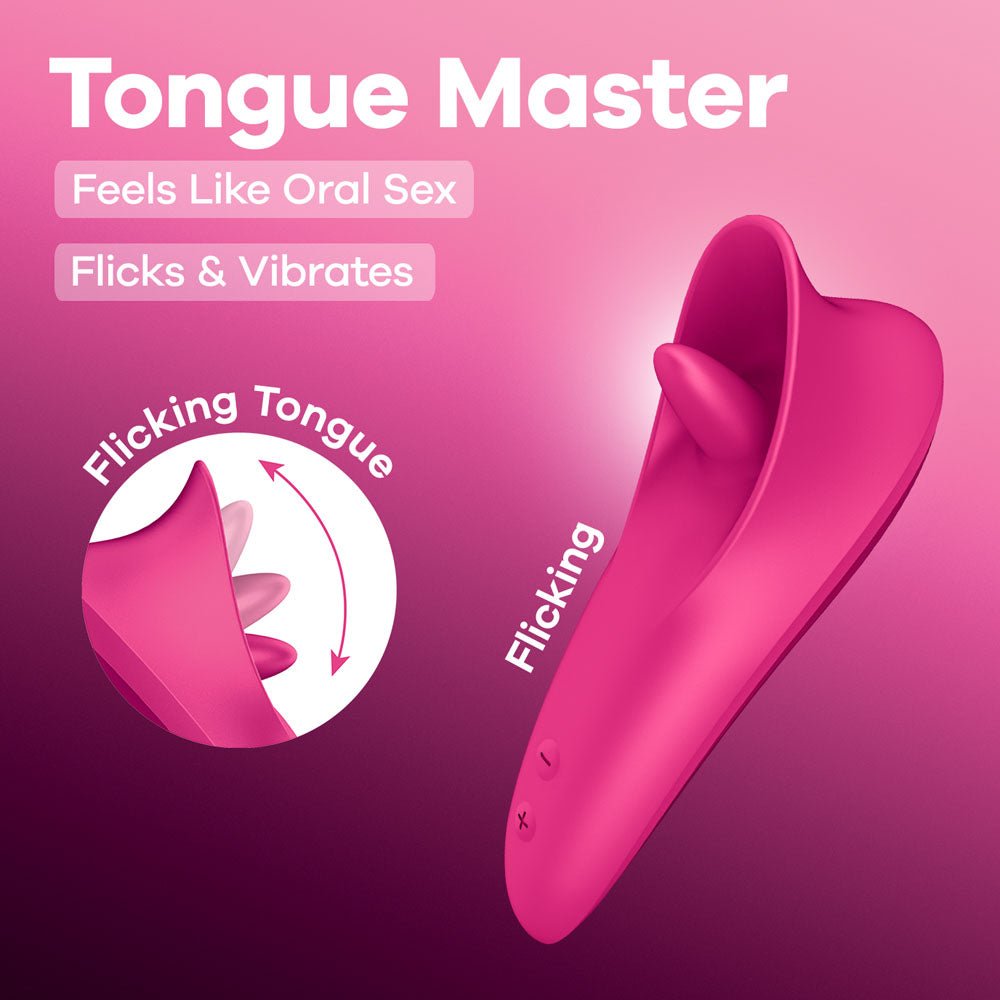 Satisfyer Tongue Master - 14.4 cm USB Rechargeable Flicking Clitoral Stimulator - Pleasure Den
