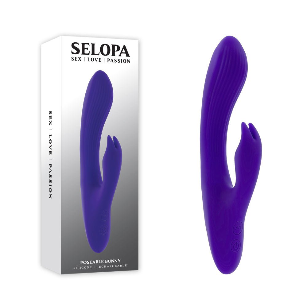 Selopa POSEABLE BUNNY - 21 cm USB Rechargeable Poseable Rabbit Vibrator - Pleasure Den