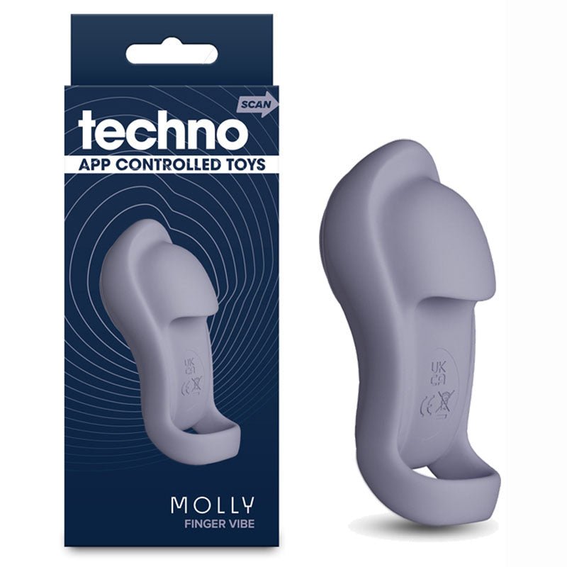 Techno - Molly - Grey USB Rechargeable Finger Stimulator with App Control - Pleasure Den