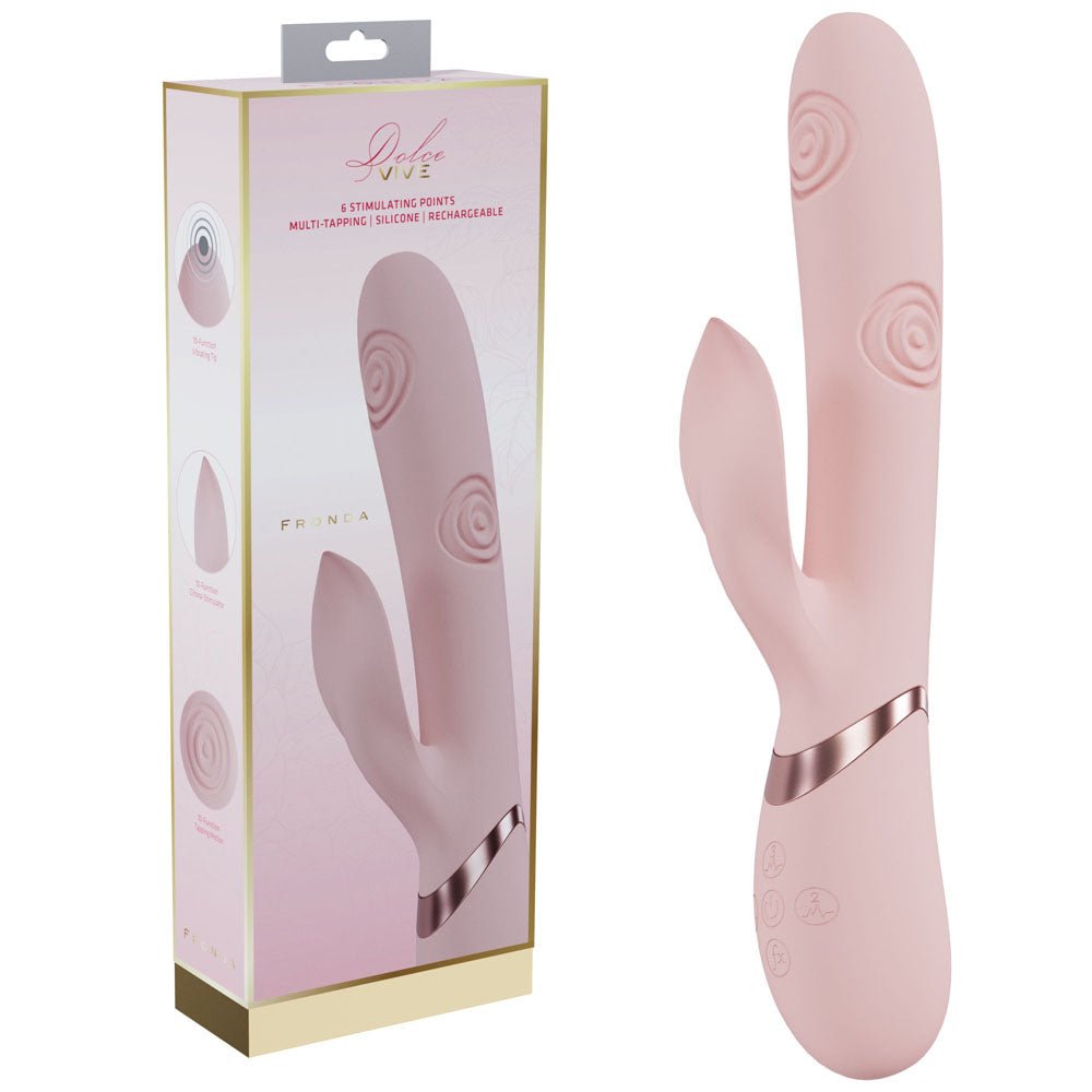 VIVE Fronda - 25 cm USB Rechargeable Tapping Rabbit Vibrator - Pleasure Den