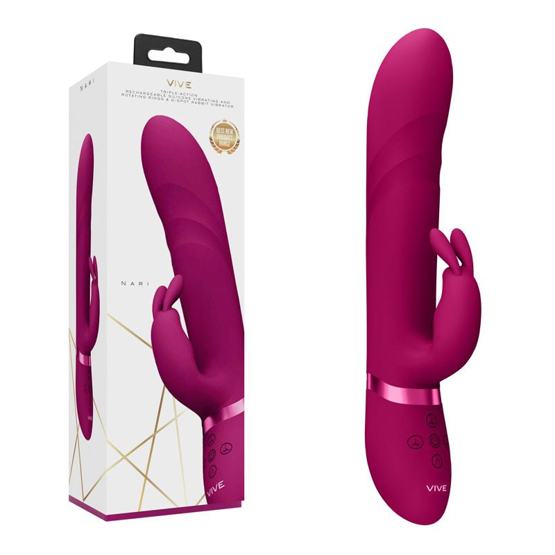 VIVE Nari - 24.1 cm USB Rechargeable Rabbit Vibrator - Pleasure Den