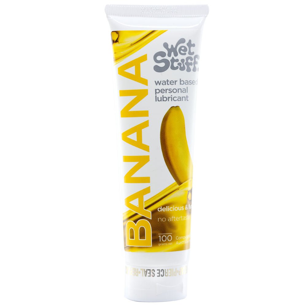 Wet Stuff Banana - 100g Tube - Banana Flavoured Water Based Lubricant - 100 gram Tube - Pleasure Den