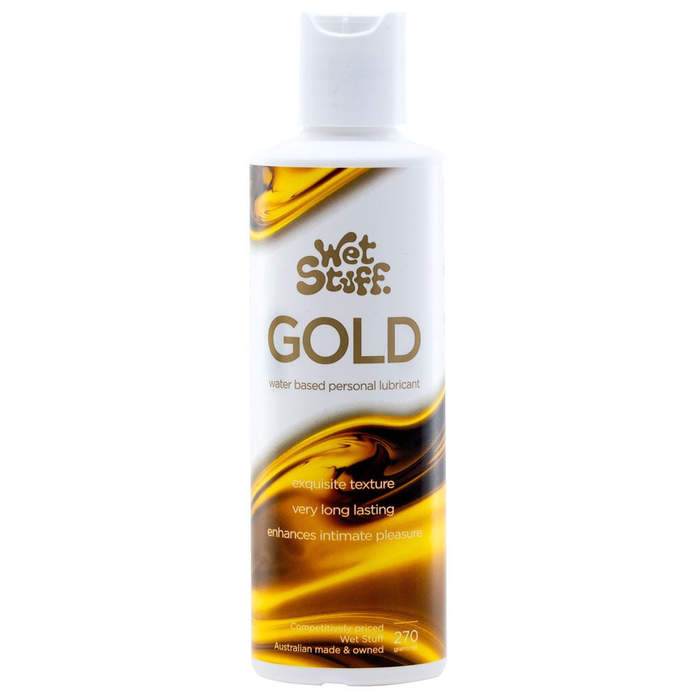 Wet Stuff Gold - 270g Disktop - Water Based Lubricant - 270 gram Bottle - Pleasure Den