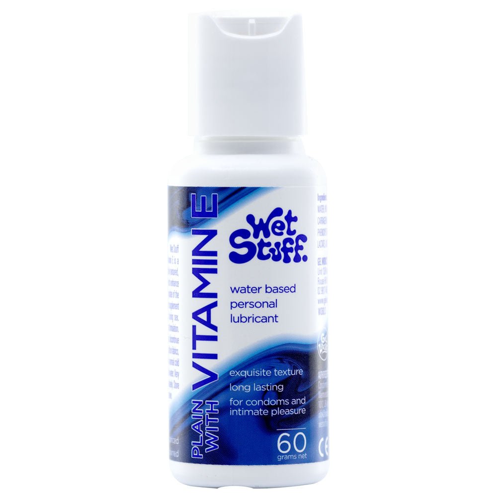 Wet Stuff Plain - 60g Bottle - Water Based Lubricant with Vitamin E - 60 gram Bottle - Pleasure Den