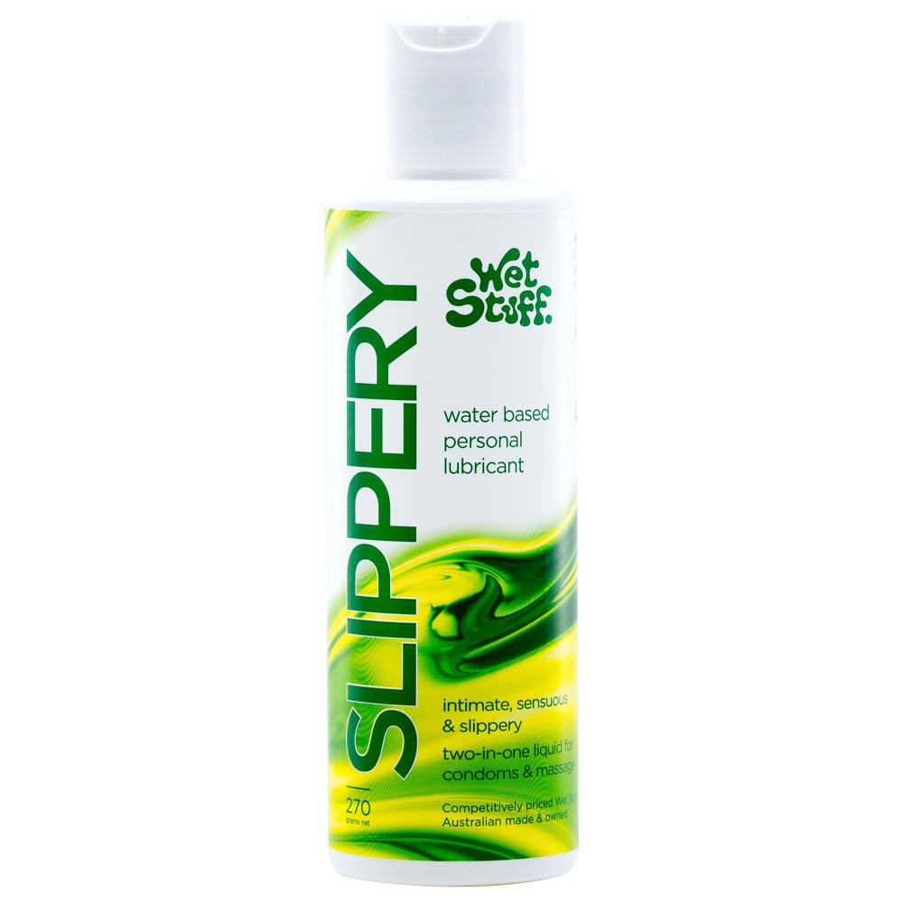 Wet Stuff Slippery 270g Disc - Water Based Lubricant - 270 gram Bottle - Pleasure Den