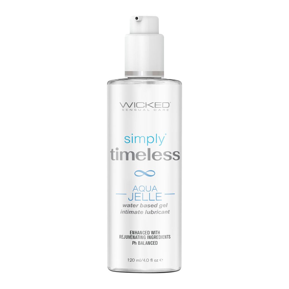 Wicked Simply Timeless Aqua Jelle - Water Based Anal Lubricant - 120 ml (4 oz) Bottle - Pleasure Den