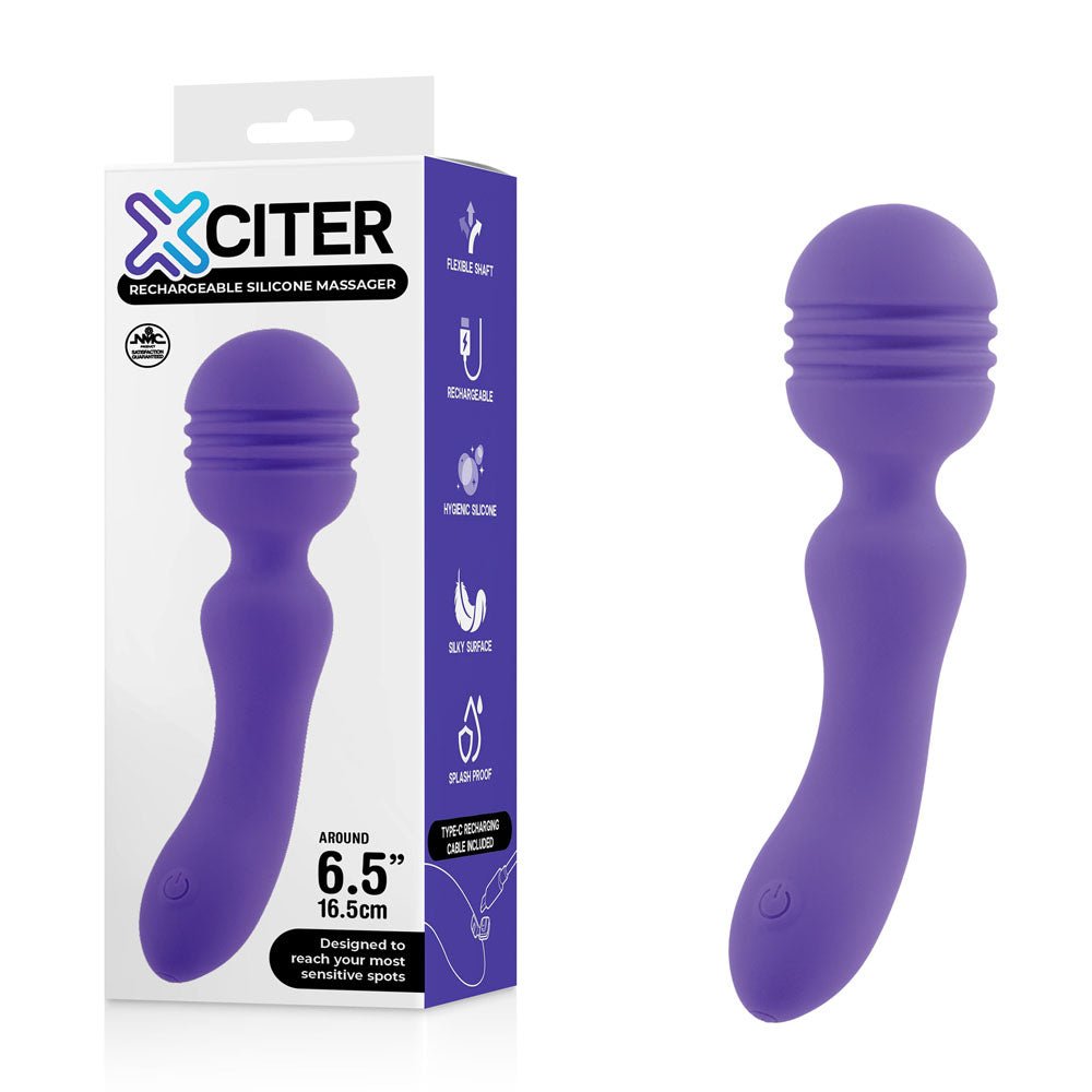 Xciter - 16.5 cm USB Rechargeable Massage Wand - Pleasure Den