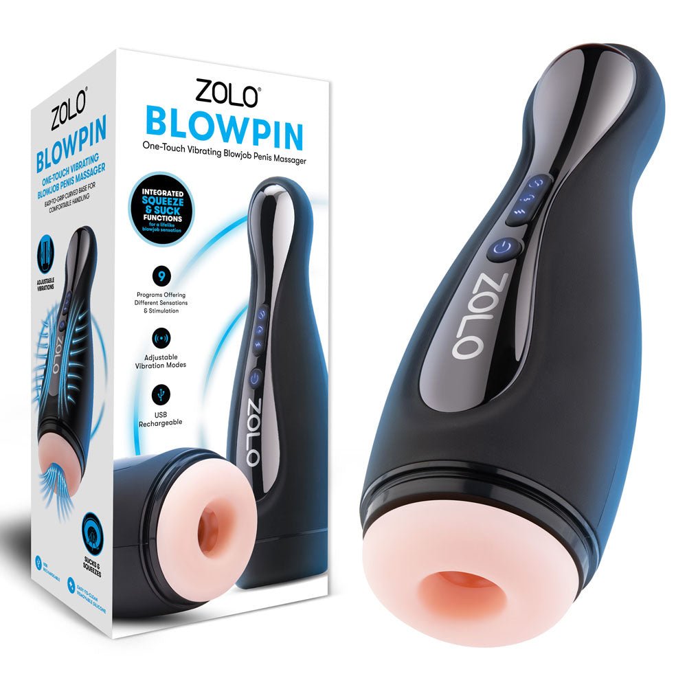 Zolo Blowpin - USB Rechargeable Auto Sucking and Vibrating Masturbator - Pleasure Den