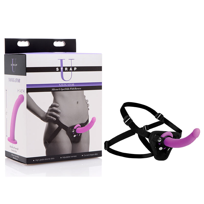 Strap-U Navigator - 16.5 cm Silicone G-Spot Strap-On