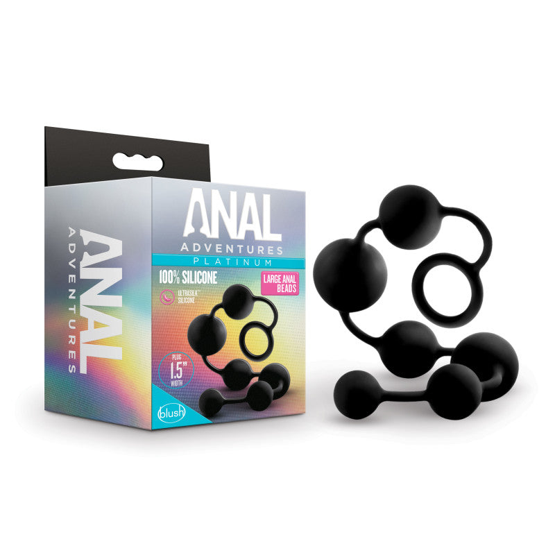 Anal Adventures Platinum Silicone Large Anal Beads - 40 cm Large Anal Beads