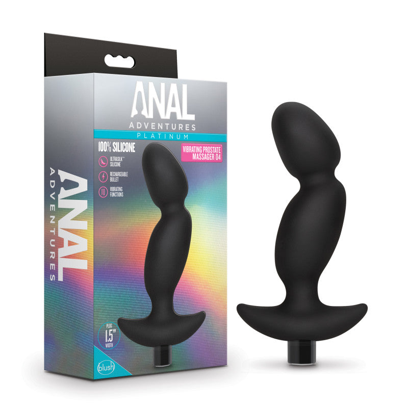 Anal Adventures Platinum Vibrating Prostate Massager 04 - 16.5 cm USB Rechargeable Prostate Massager