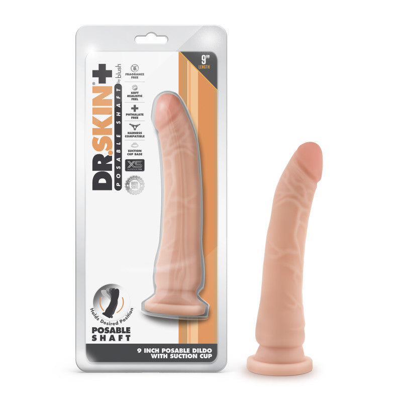 Dr Skin Plus 9'' Posable Dildo - - 22.9 cm Poseable Dong