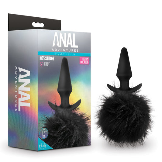 Anal Adventures Platinum Rabbit Tail Plug -  10 cm Butt Plug with Bunny Tail