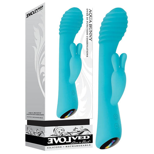 Evolved Aqua Bunny -  21.3 cm (8.4'') USB Rechargeable Rabbit Vibrator