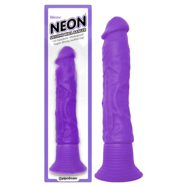 Neon Silicone Wall Banger - 15.2 cm (6'') Vibrating Dong with Suction Cup Base