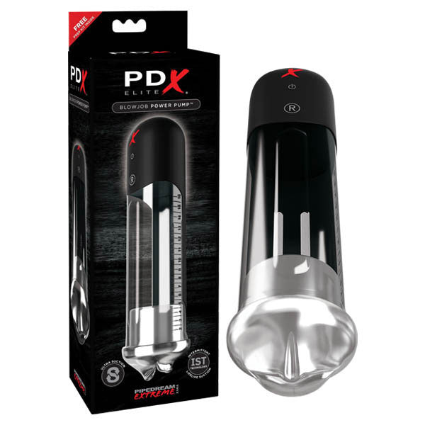 PDX Elite Blowjob Power Pump - Powered Penis Pump with Mouth Stroker Sleeve