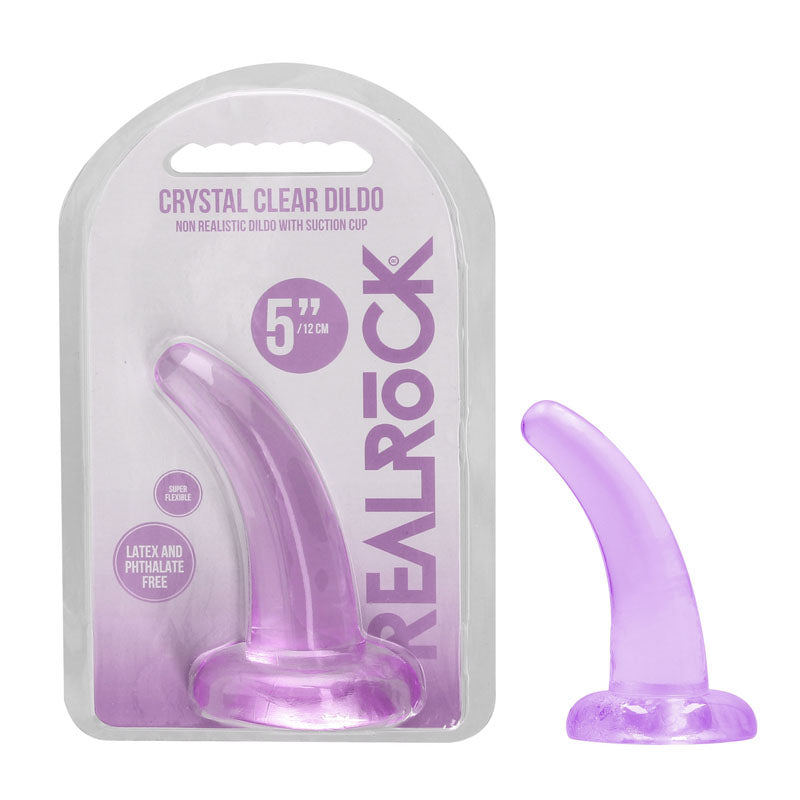 REALROCK Non Realistic Dildo With Suction Cup - 11.5 cm - 11.5 cm Curved Pegging Dong
