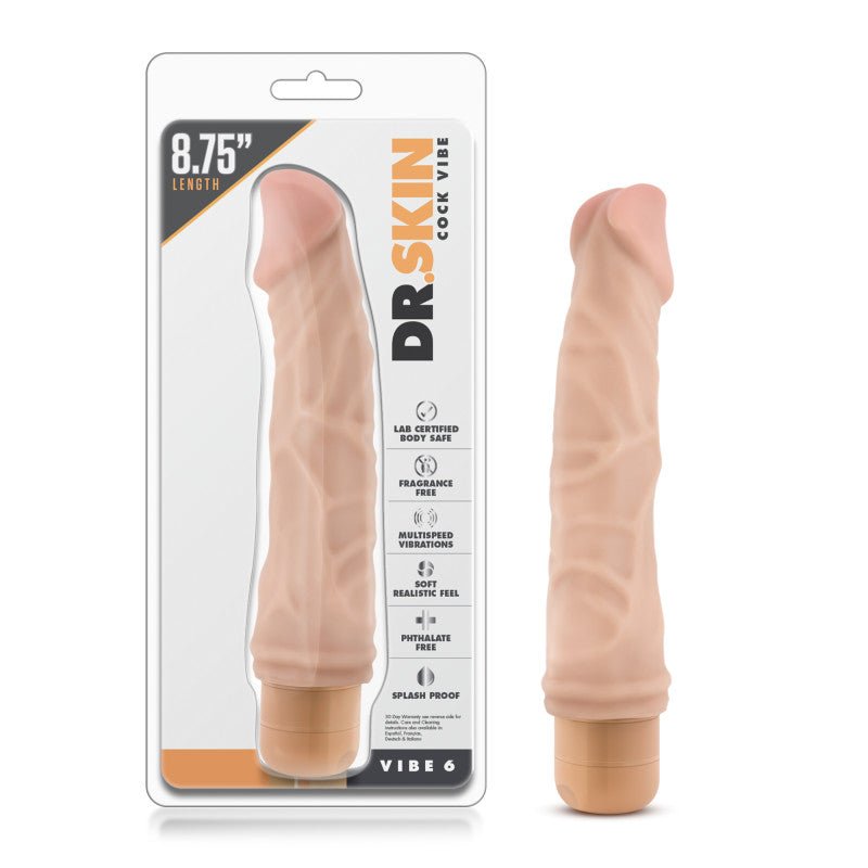 Dr. Skin Cock Vibe 6 - 8.5'' Cock - 21.6 cm Vibrating Dong - Pleasure Den
