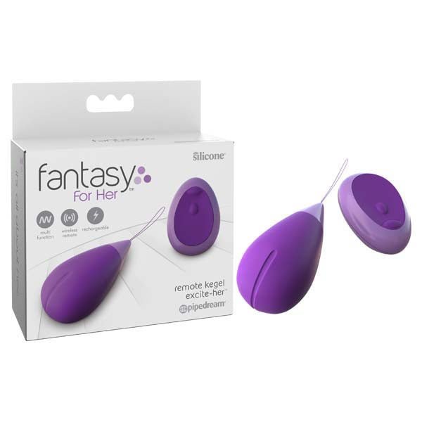 Fantasy For Her Remote Kegel Excite-Her - USB Rechargeable Vibrating Kegel Trainer with Wireless Remote - Pleasure Den