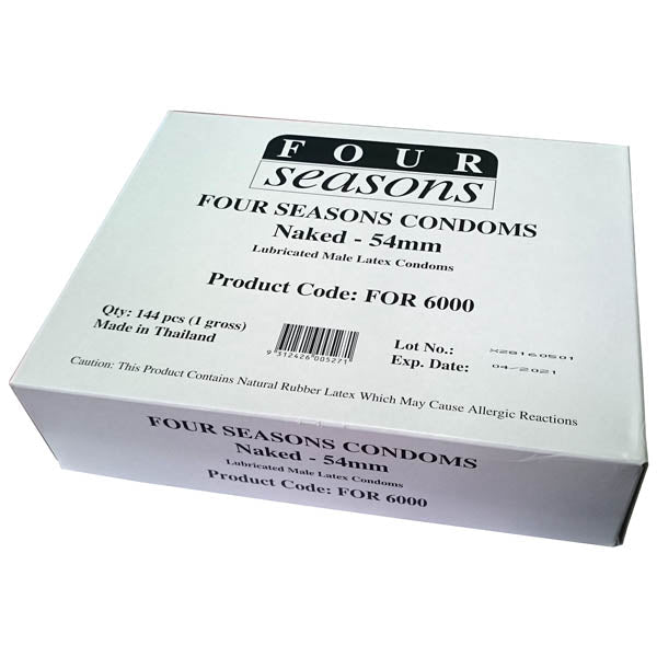 Four Seasons Naked Classic Condoms - Bulk Box of 144 - Pleasure Den