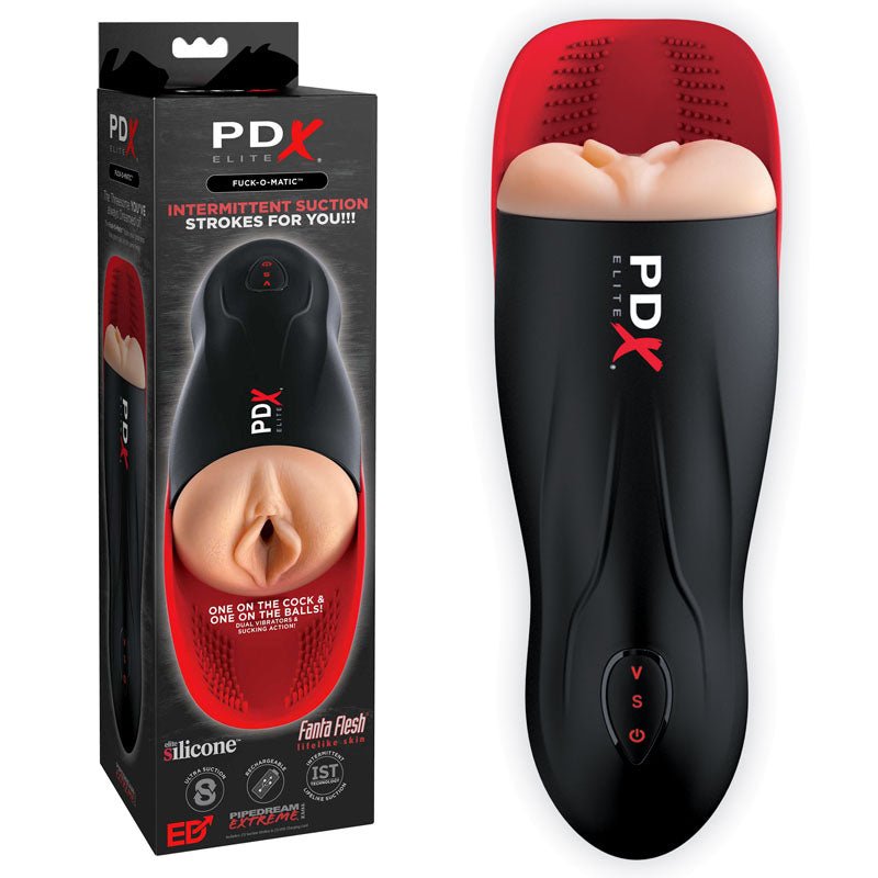 Pipedream Extreme Toys Elite Fuck-O-Matic - USB Rechargeable Sucking Masturbator - Pleasure Den
