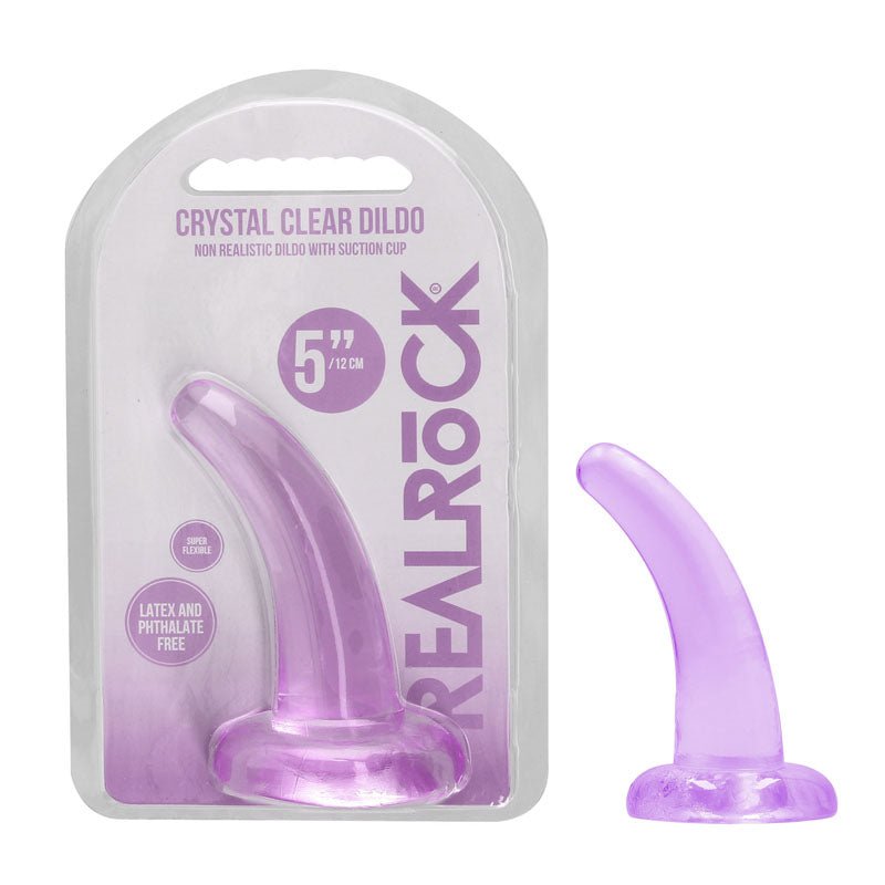 REALROCK Non Realistic Dildo With Suction Cup - 11.5 cm - 11.5 cm Curved Pegging Dong - Pleasure Den