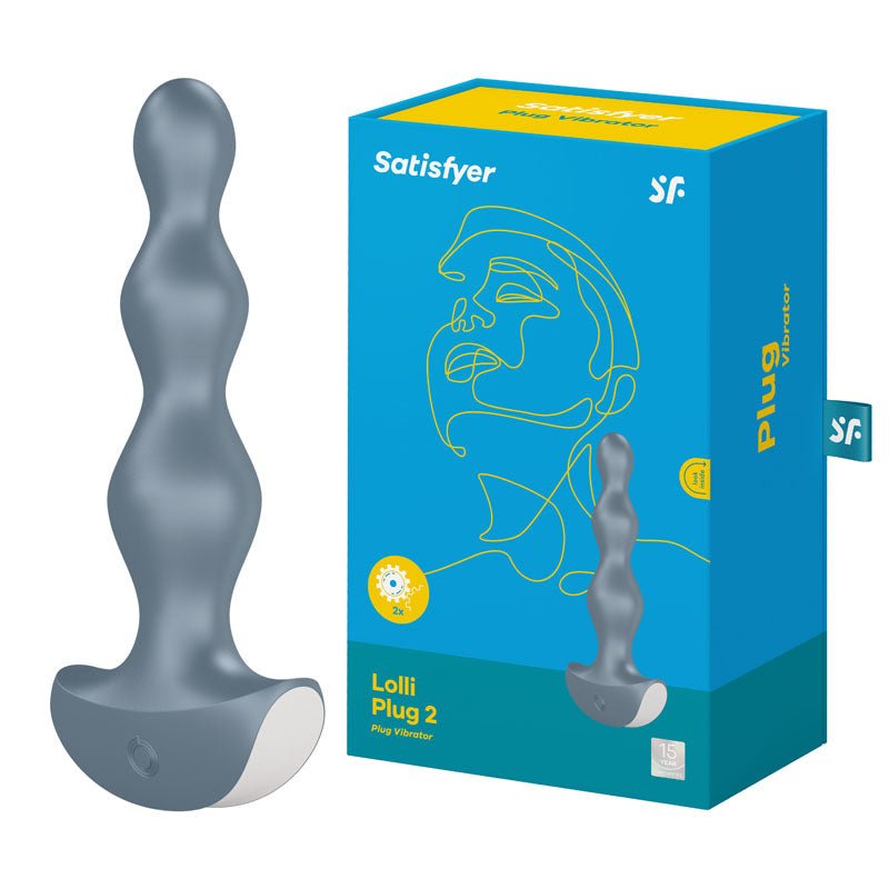 Satisfyer Lolli-Plug 2 - Gray Vibrating Anal Beads - Pleasure Den