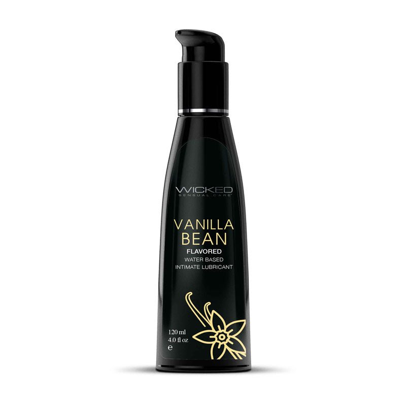 Wicked Aqua Vanilla Bean - Vanilla Bean Flavoured Water Based Lubricant - 120 ml (4 oz) Bottle - Pleasure Den