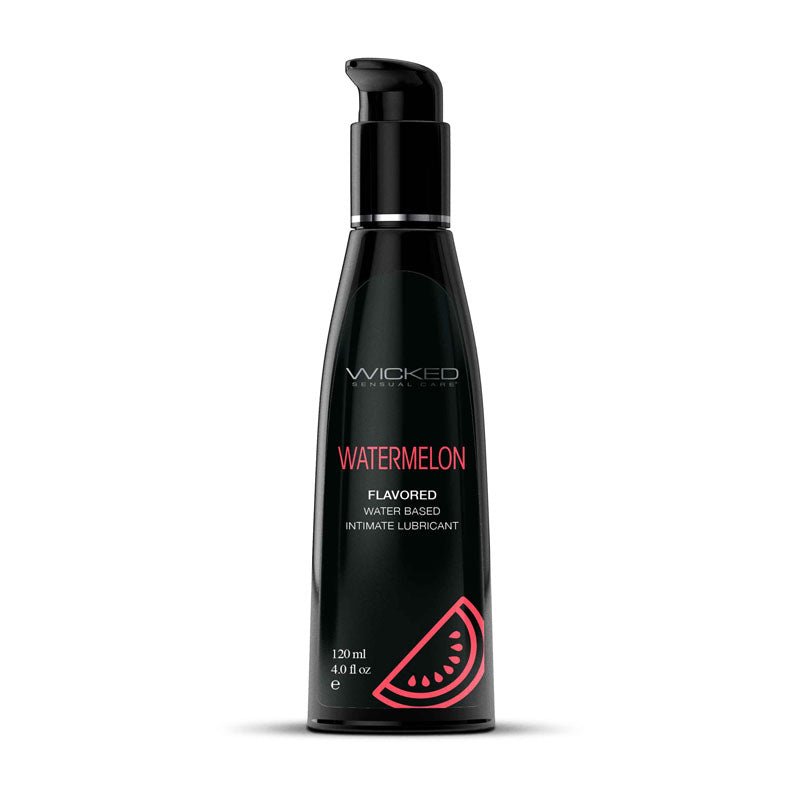 Wicked Aqua Watermelon - Watermelon Flavoured Water Based Lubricant - 120 ml (4 oz) Bottle - Pleasure Den
