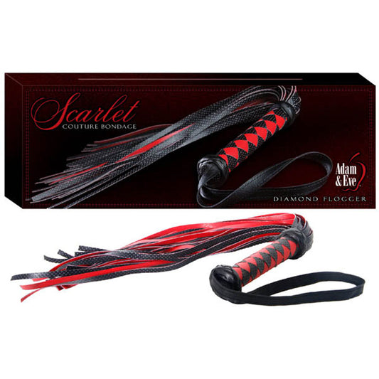 Adam & Eve Scarlet Couture Diamond Flogger - Red/ Whip