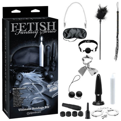 3-In-1 Bondage Kit + Lube + Flavoured Massage Candle - Couple Gift Pack - Pleasure Den