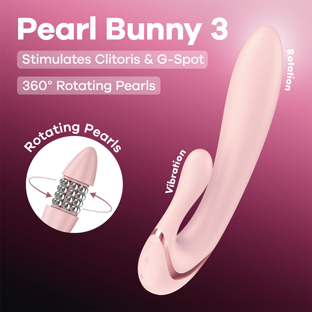 Satisfyer Pearl Bunny 3 -  20.7 cm USB-C Rechargeable Rabbit Vibrator