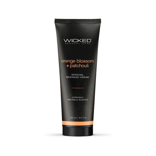 Wicked ORANGE BLOSSOM + PATCHOULI Sensual Massage Cream - Scented Massage Cream - 120 ml Tube