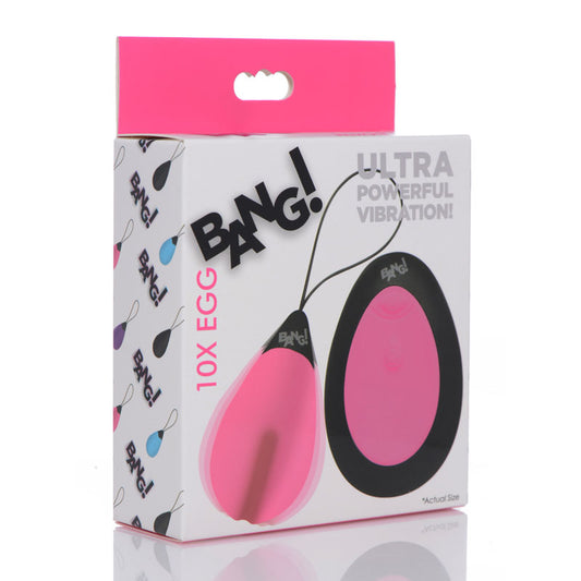 Bang! 10X Vibrating Egg & Remote -  USB Rechargeable Egg with Wireless Remote